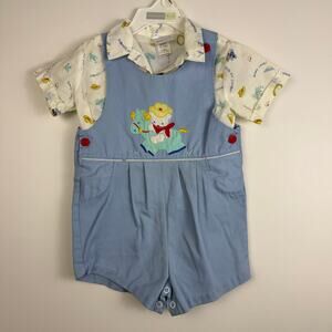 Vintage 80s Mayfair baby boys western cowboy 2 piece set size 24 months